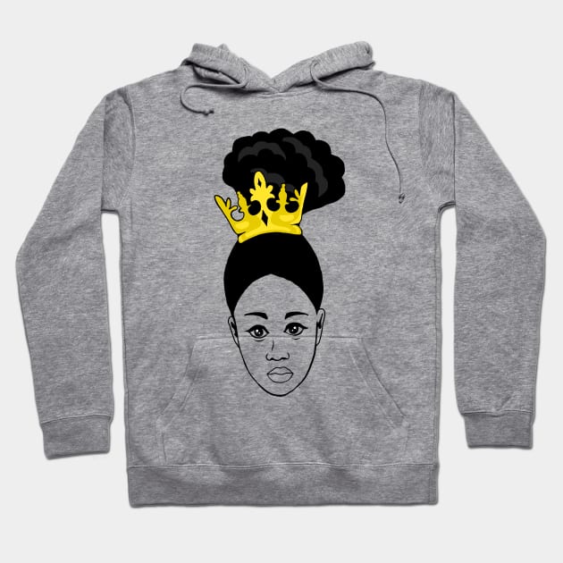 Brown Skin Girl Afro Melanin Queen Hoodie by Merchweaver